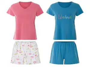 esmara® Damen Pyjama, ökologischer Textildruck