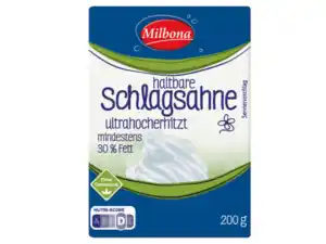 Milbona Haltbare Schlagsahne,  200 g