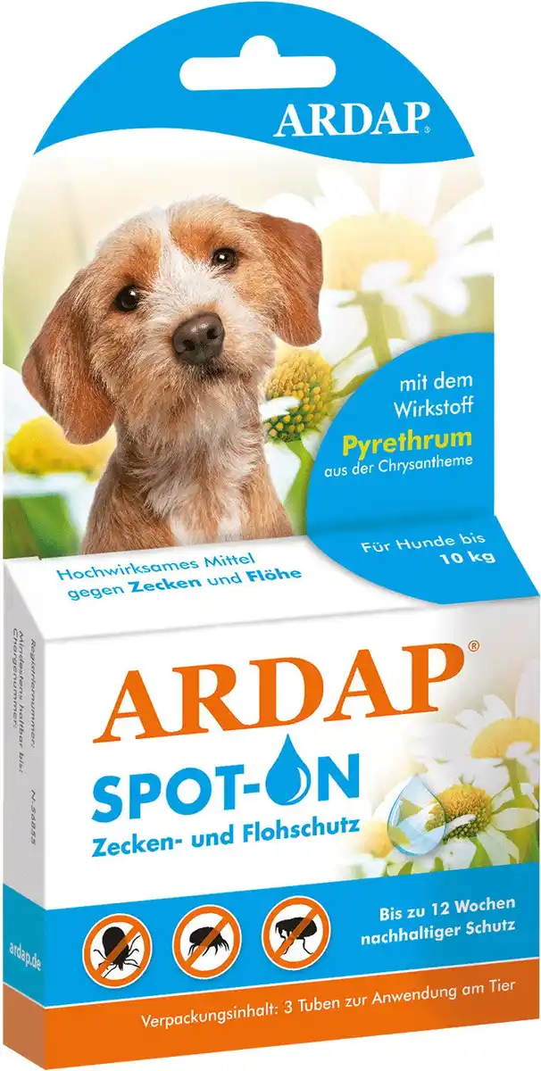 Bild 1 von ARDAP Spot On Floh- und Zeckenschutztropfen für Hunde unter 10 kg 3 x 1 ml