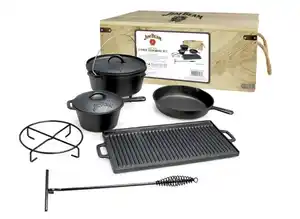 Jim Beam Koch Set gusseisern 9-teilig, in Holztruhe