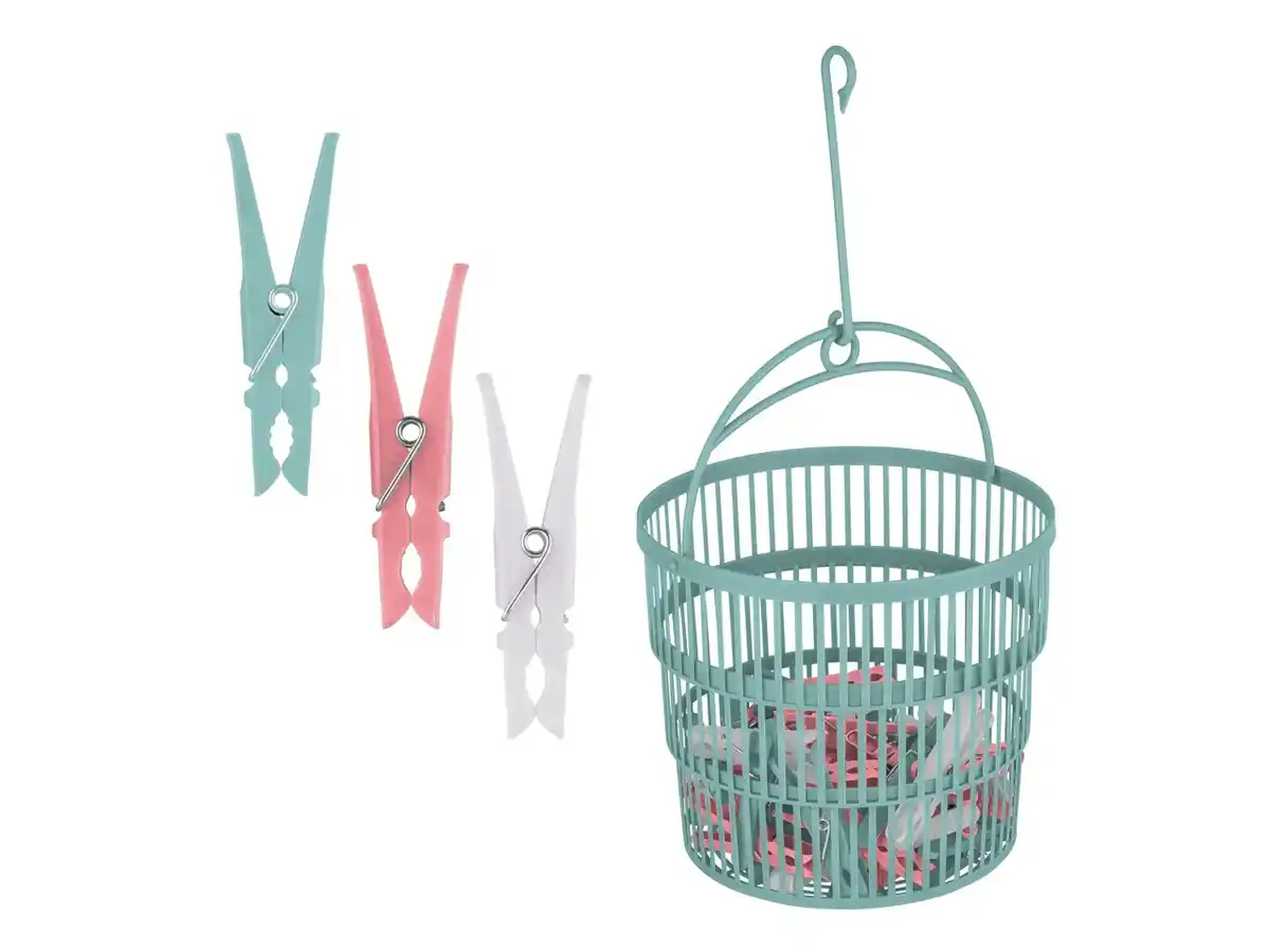Bild 1 von LIVARNO home Wäscheklammern/Teleskopkörbchen