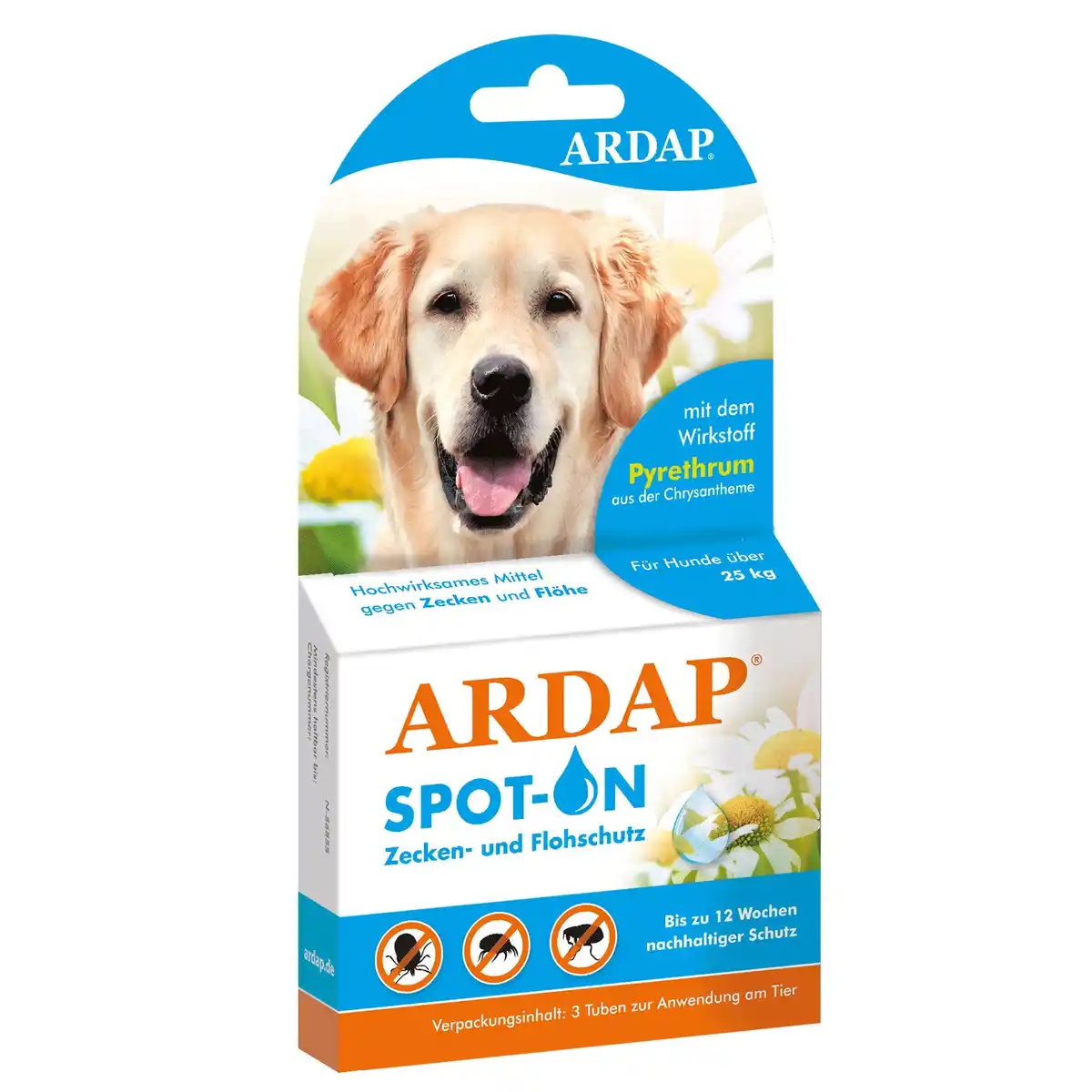 Bild 1 von ARDAP Spot On Floh- und Zeckenschutztropfen für Hunde über 25 kg 3 x 4 ml