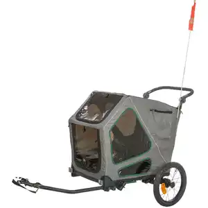Hundeanhänger, M, 71x95x85/138 cm, grau/salbei