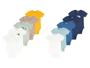 lupilu® Baby Bodies, 5 Stück, kurzarm, reine Bio-Baumwolle