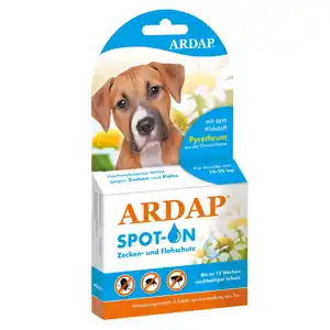 ARDAP Spot On Floh- und Zeckenschutztropfen für Hunde von 10-25 kg 3 x 2,5 ml