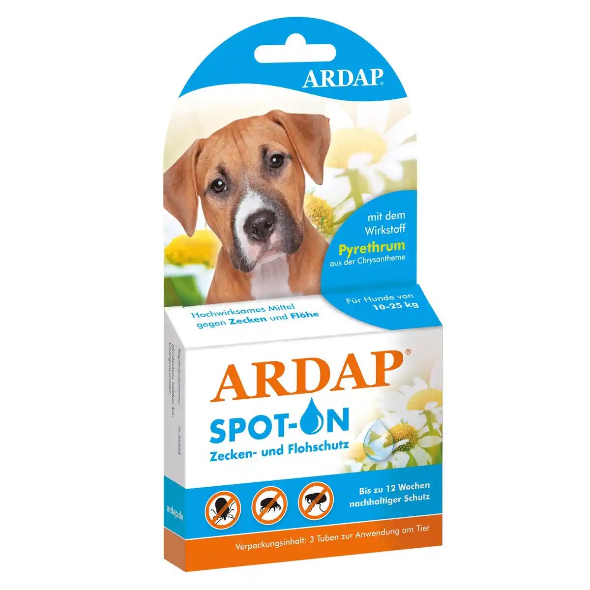 Bild 1 von ARDAP Spot On Floh- und Zeckenschutztropfen für Hunde von 10-25 kg 3 x 2,5 ml