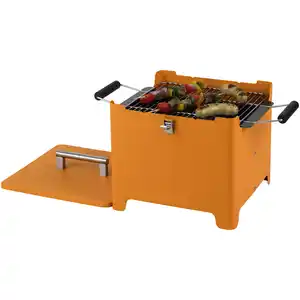 Holzkohlegrill »Chill & Camp Grill Cube«, Grillfläche 31,5 x 31,5 cm, mit Deckel