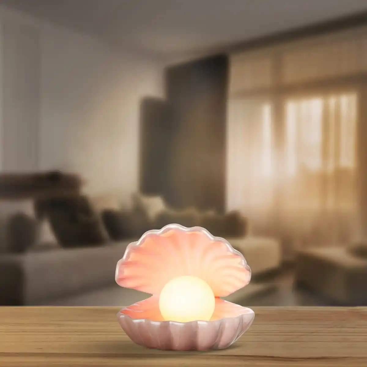 Bild 1 von LED-Muschel aus Keramik, ca. 15,5x14,5x14,5cm