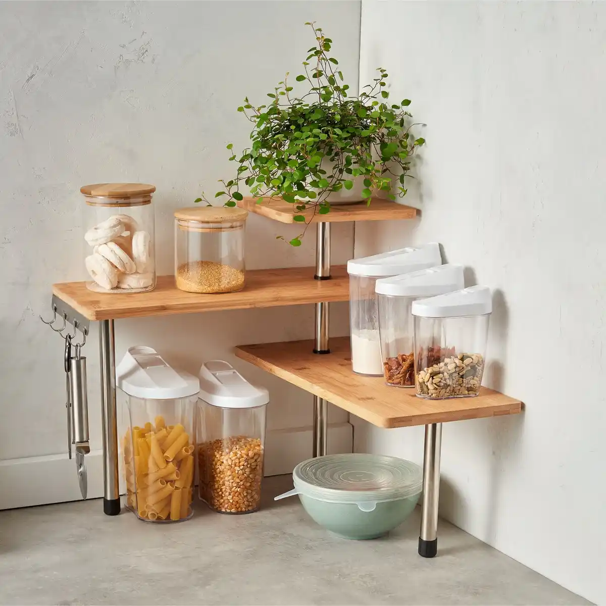 Bild 1 von Eckregal aus Bambus, ca. 43x43x38cm