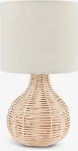 Tischlampe HELMER Ø17xH32cm natur