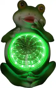 LED Solarleuchte Frosch mit Dämmerungssensor grün