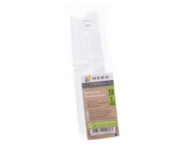 Bild 1 von Heku Mehrweg-Plastikmesser Premium Qualität transparent 12er