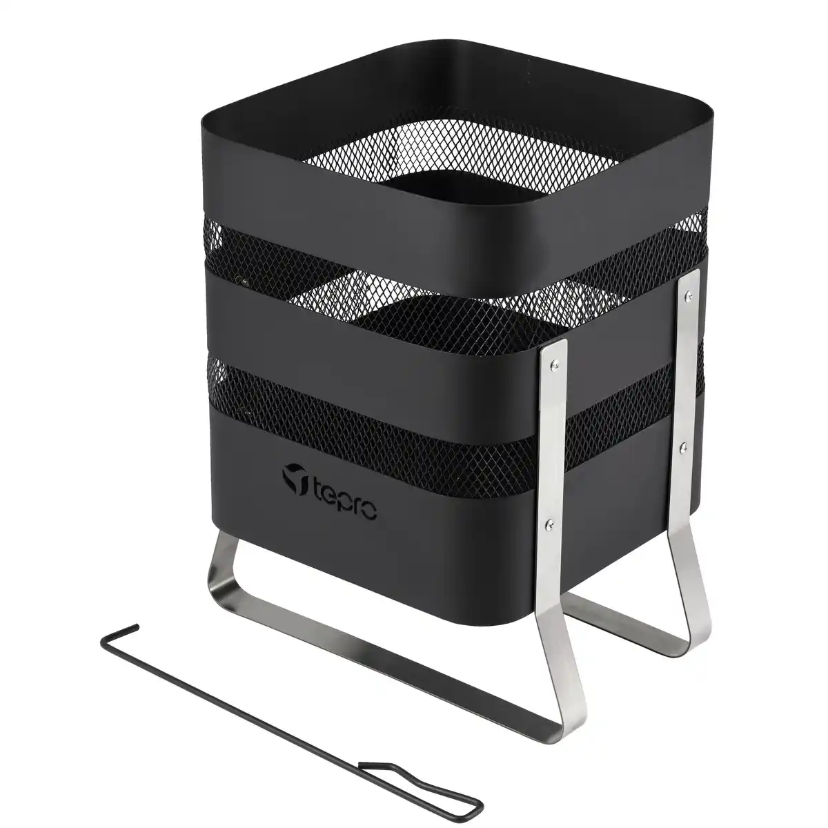 Bild 1 von Feuerstelle »Milburn«, Höhe: 49,5 cm, schwarz/edelstahlfarben