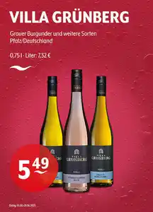 VILLA GRÜNBERG Grauer Burgunder und weitere Sorten Pfalz/Deutschland