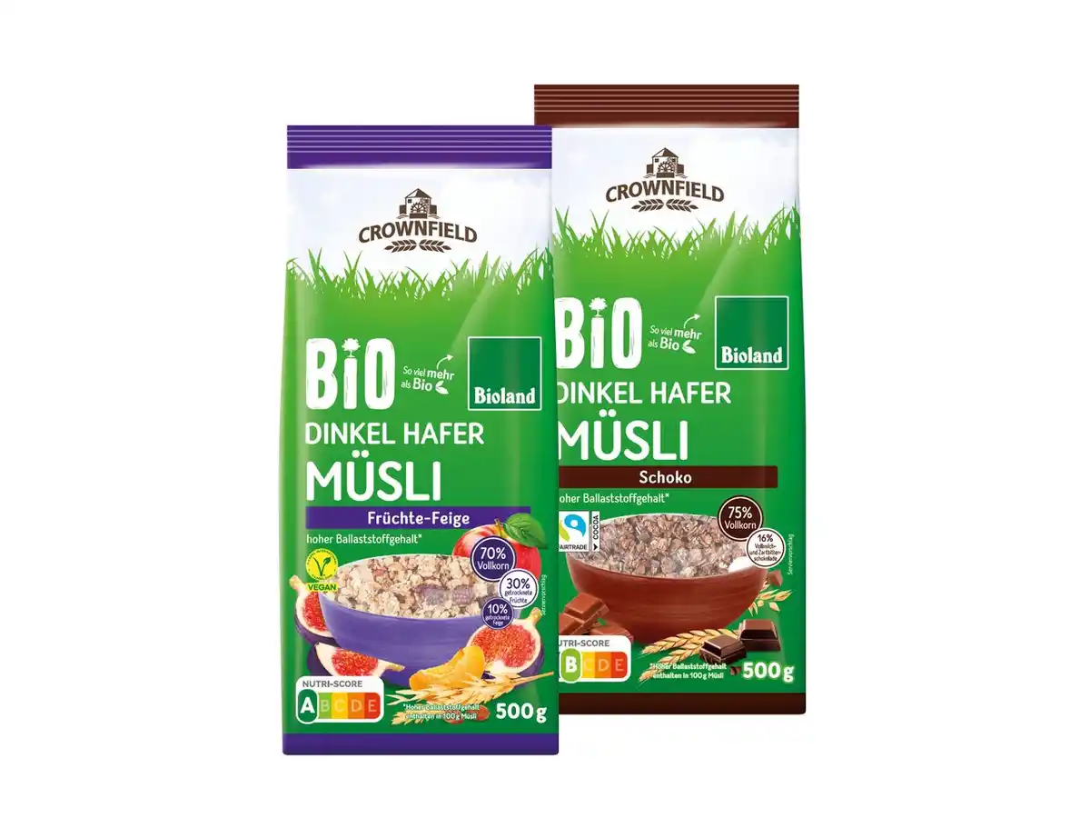 Bild 1 von Bioland Dinkel Hafer Müsli,  500 g