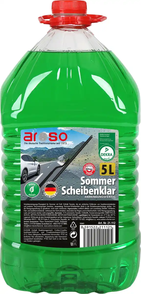 Bild 1 von aroso Scheibenreiniger Sommer gebrauchsfertig Apfel 5 L