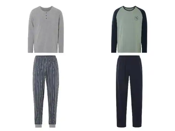 Bild 1 von LIVERGY® Herren Pyjama mit Rundhalsausschnitt, lang