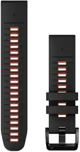 QuickChange Silikonarmband (22mm) schwarz/flammenrot