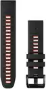 Bild 1 von QuickChange Silikonarmband (22mm) schwarz/flammenrot