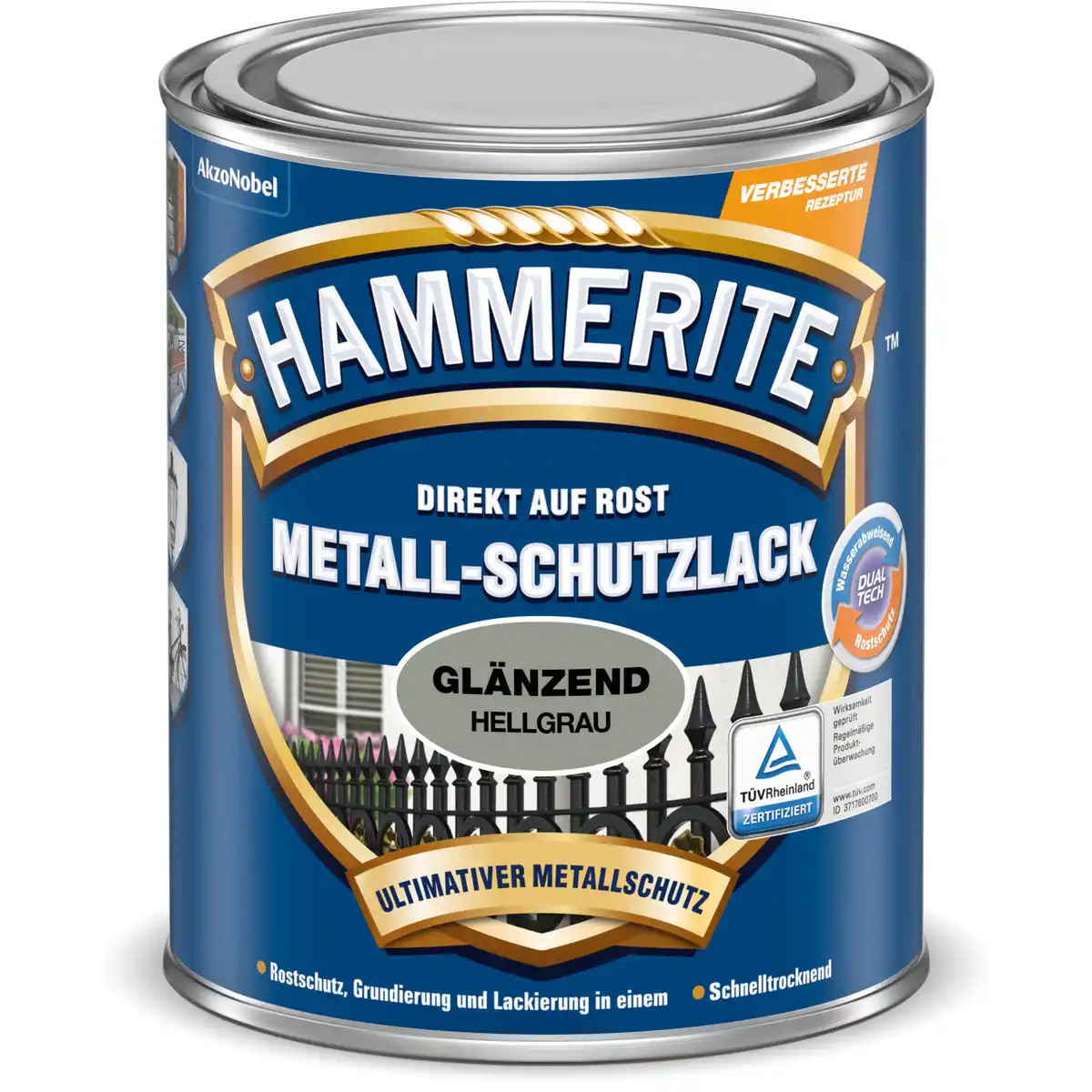 Bild 1 von Hammerite Metallschutzlack hellgrau glänzend 750 ml