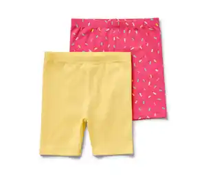 2 Kinder-Radler-Leggings, pink und gelb