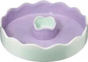 dm home Servierschale aus Keramik, gewellt, mint/flieder (28 cm)