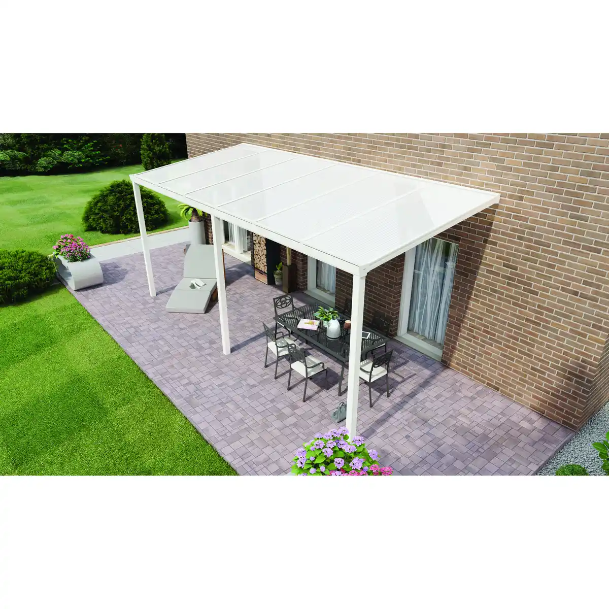 Bild 1 von Gardendreams Terrassenüberdachung 'Easy Edition' 600 x 300 cm Polycarbonat opal weiß