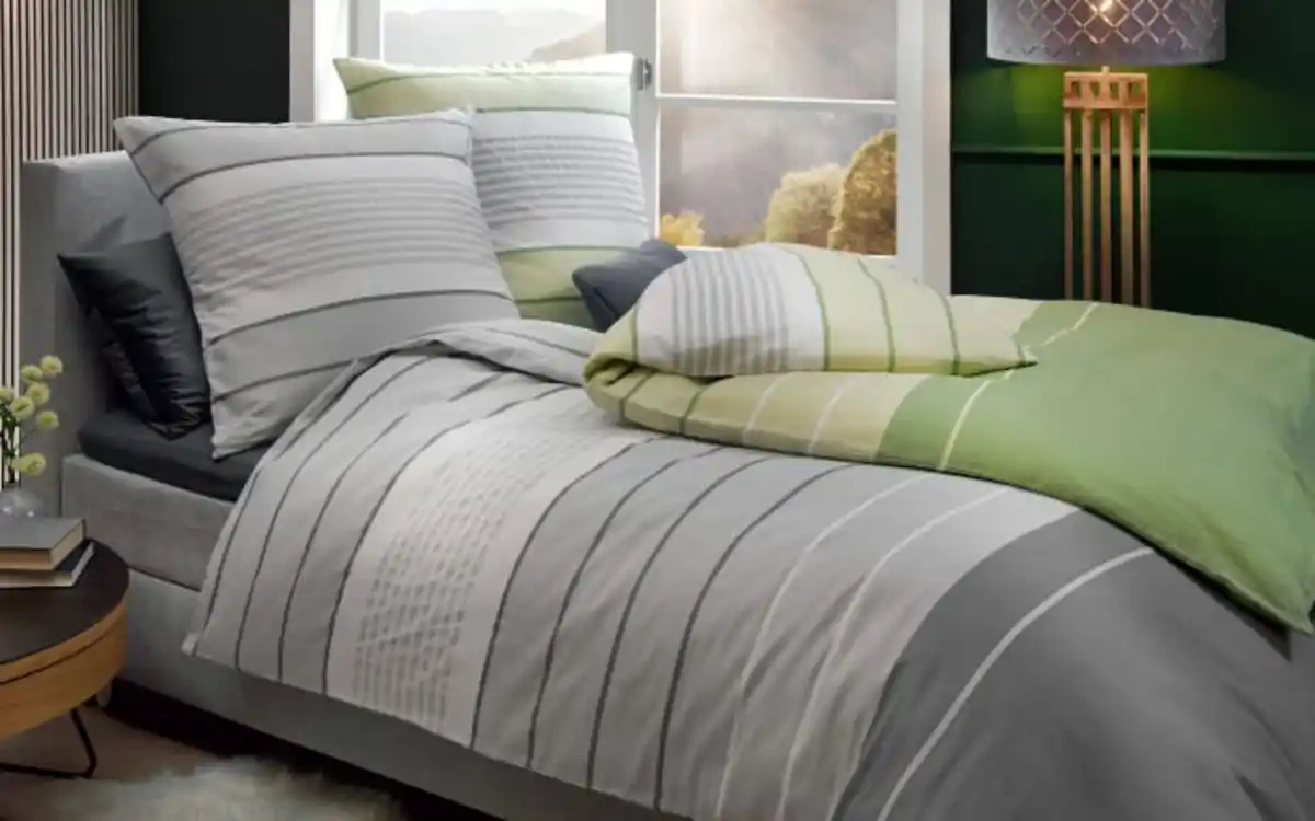 Bild 2 von Bettwäsche Paulina, grün, 135 x 200 cm