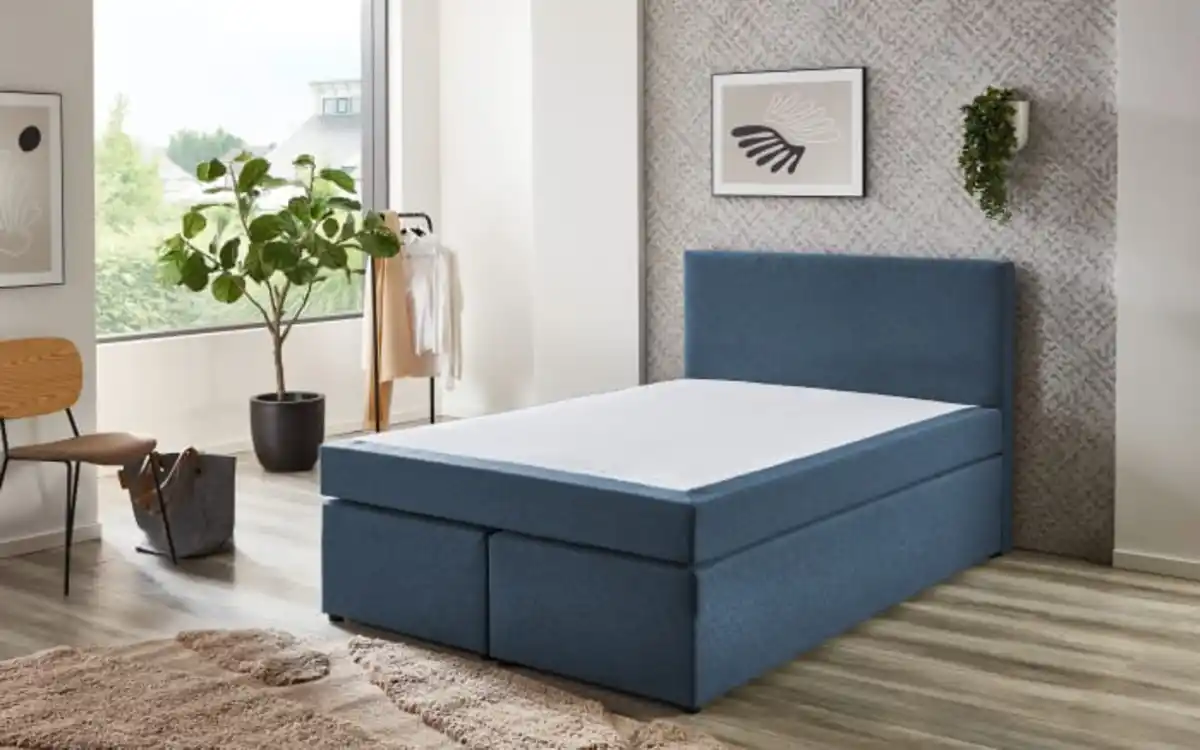 Bild 2 von Boxspringbett Aspen, blau, 140 x 200 cm