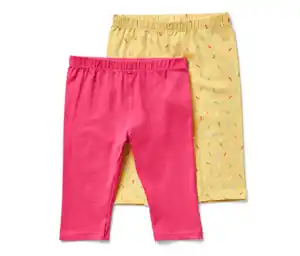 2 Âľ-Kinder-Leggings, pink/gelb