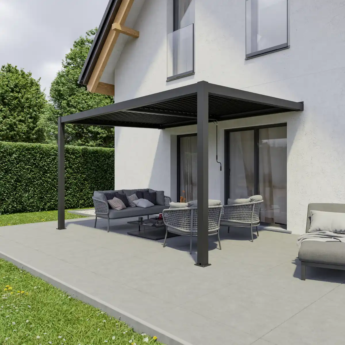 Bild 1 von Ximax Pergola 'Shade' dunkelgrau 395,8 x 230 x 298,8 cm