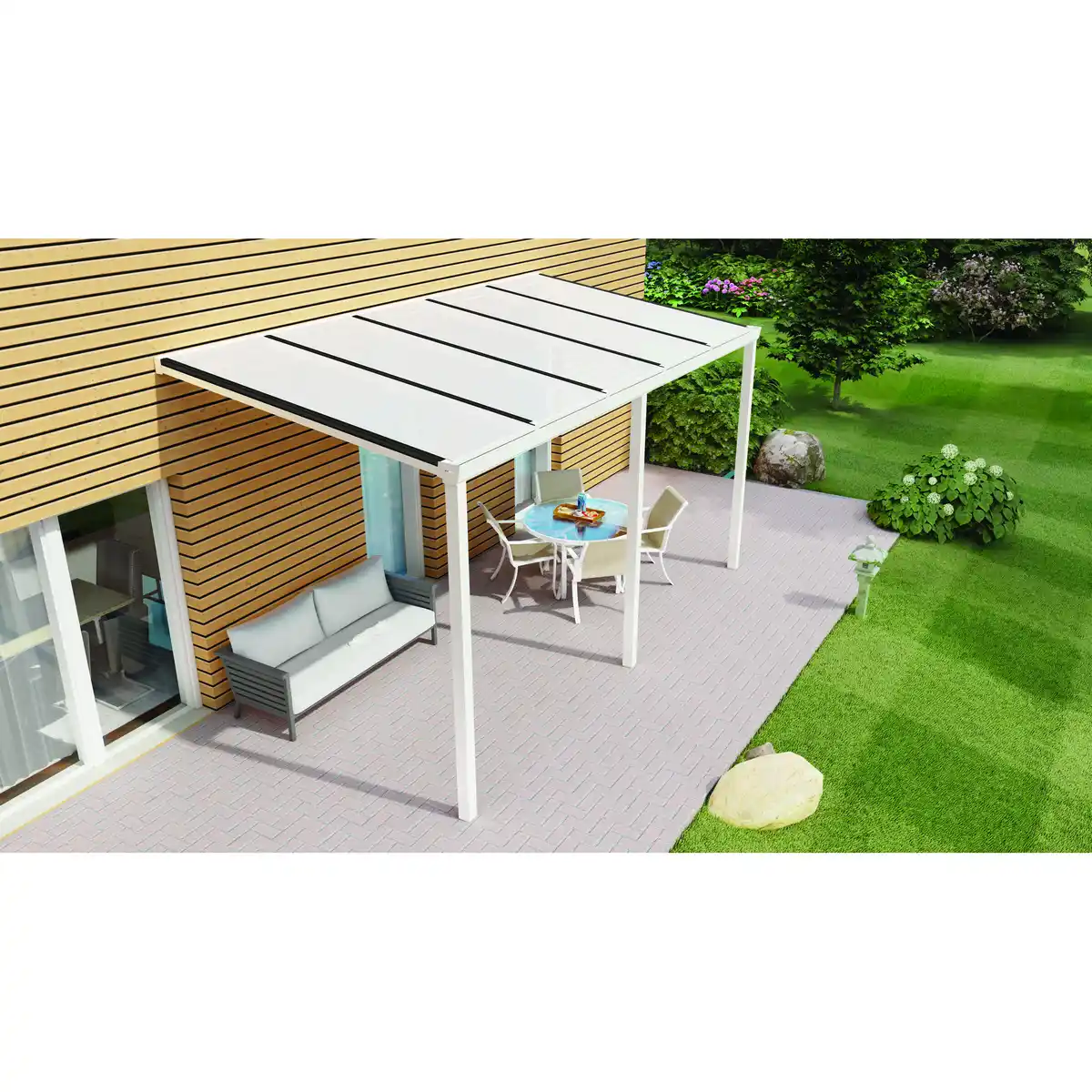 Bild 1 von Gardendreams Terrassenüberdachung 'Easy Edition' 500 x 250 cm Polycarbonat opal weiß