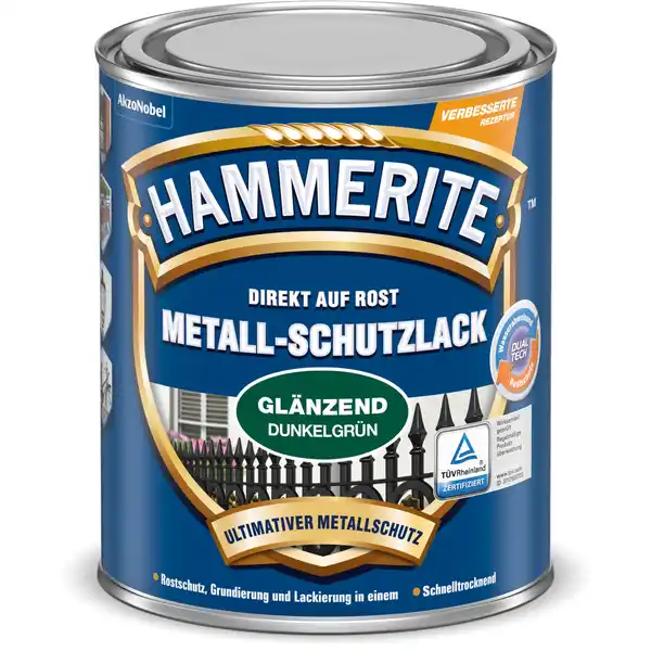 Bild 1 von Hammerite Metallschutzlack dunkelgrün glänzend 250 ml