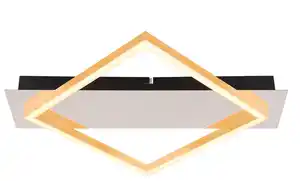 LED-Deckenleuchte Lesina Goldfarben/Schwarz max 12 Watt Deckenlampe, Opal, Schwarz, Goldfarben