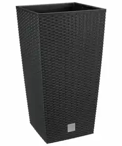 Blumentopf Rattanoptik, anthrazit