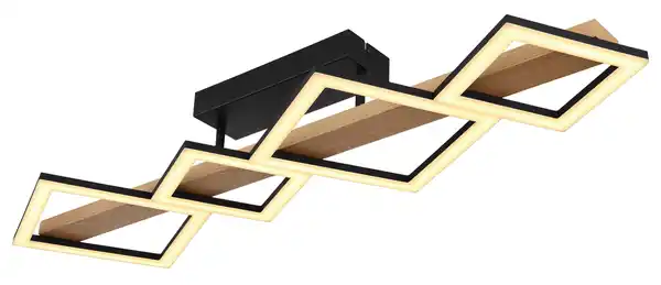 Bild 1 von LED-Deckenleuchte Dustin Schwarz/Dunkelbraun max.35Watt Deckenlampe, Opal, Schwarz, Dunkelbraun