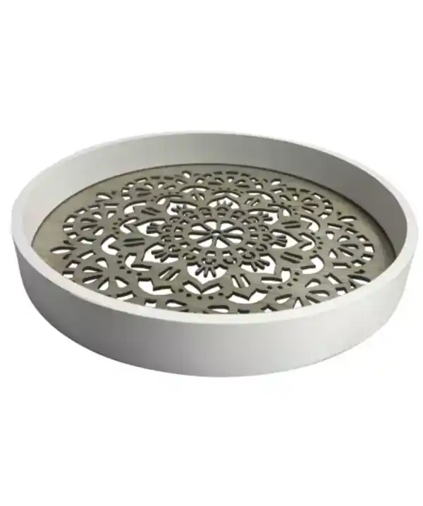 Bild 1 von Dekotablett Ornament, natur/weiß