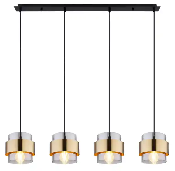 Bild 1 von Hängeleuchte Milley max. 60 Watt, Grau, Schwarz, Messingfarben