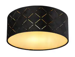 Deckenleuchte Sunna in Schwarz max. 15 Watt Deckenlampe, Opal, Schwarz