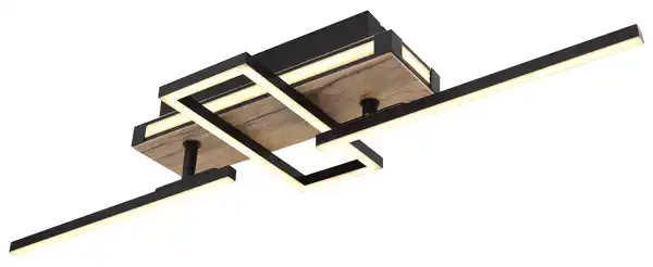 Bild 1 von LED-Deckenleuchte Colli Opal/Schwarz/Braun max.30 Watt Deckenlampe, Opal, Schwarz, Dunkelbraun
