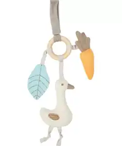 Babyspielzeug mit Holzring, Beige