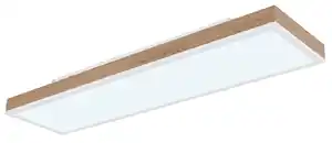 LED-Deckenleuchte Doro Dunkelbraun/Weiß max. 24 Watt Deckenlampe, Opal, Weiß, Dunkelbraun