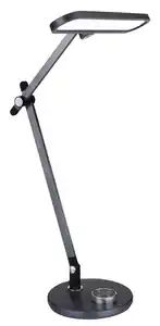 LED-Schreibtischleuchte Berletta Dunkelgrau max.12Watt Schreibtischlampe, Opal, Schwarz, Dunkelgrau
