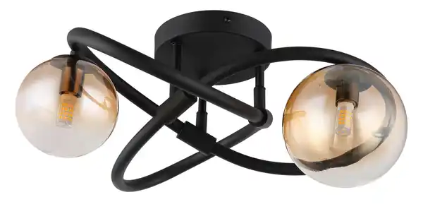 Bild 1 von LED-Deckenleuchte Tuberius Klar/Schwarz max. 3,5 Watt Deckenlampe, Klar, Schwarz