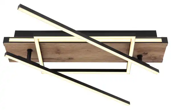 Bild 1 von LED-Deckenleuchte Colli Opal/Schwarz/Braun max.40 Watt Deckenlampe, Opal, Schwarz, Dunkelbraun