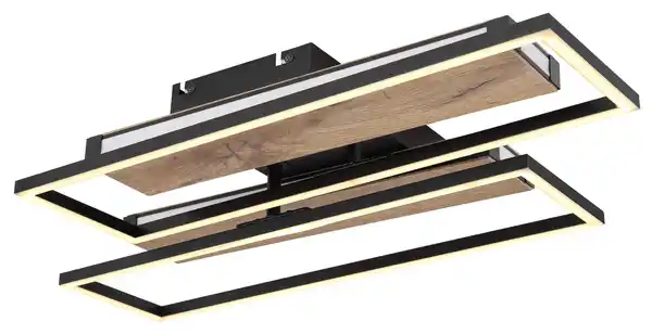 Bild 1 von LED-Deckenleuchte Colli Opal/Schwarz/Braun max. 48Watt Deckenlampe, Opal, Schwarz, Dunkelbraun