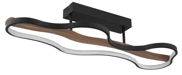 Bild 1 von LED-Deckenleuchte Beezy Schwarz/Dunkelbraun max. 30 W Deckenlampe, Opal, Schwarz, Dunkelbraun