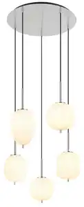 Hängeleuchte Blacky I Opal/Nickelfarben max.40Watt, Opal, Nickelfarben