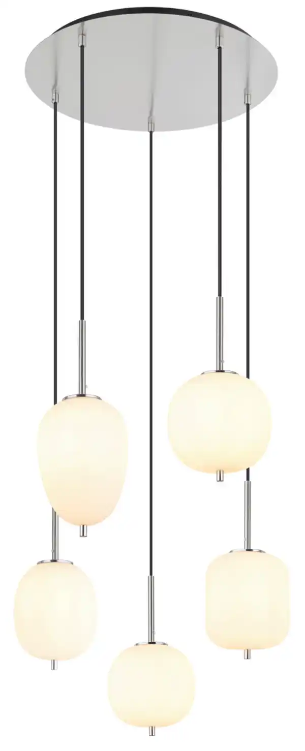 Bild 1 von Hängeleuchte Blacky I Opal/Nickelfarben max.40Watt, Opal, Nickelfarben