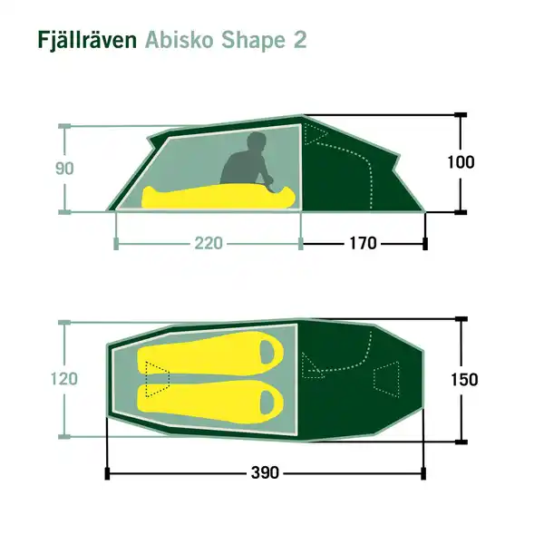 Bild 2 von ABISKO SHAPE 2 Unisex - Tunnelzelt